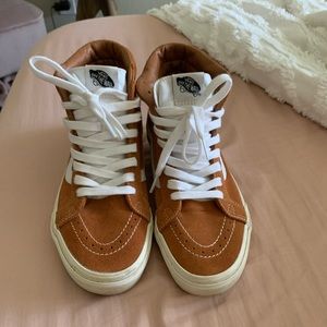 Vans Sk8-Hi Canvas Rusty Orange and White Shoes